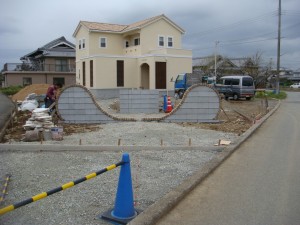 お洒落な門柱施工エクステリア