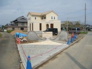 お洒落な門柱施工エクステリア