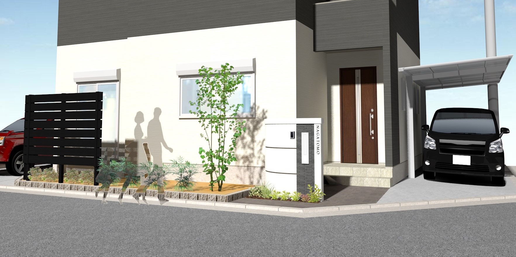 加古川市N様邸　新築外構工事イメージパース