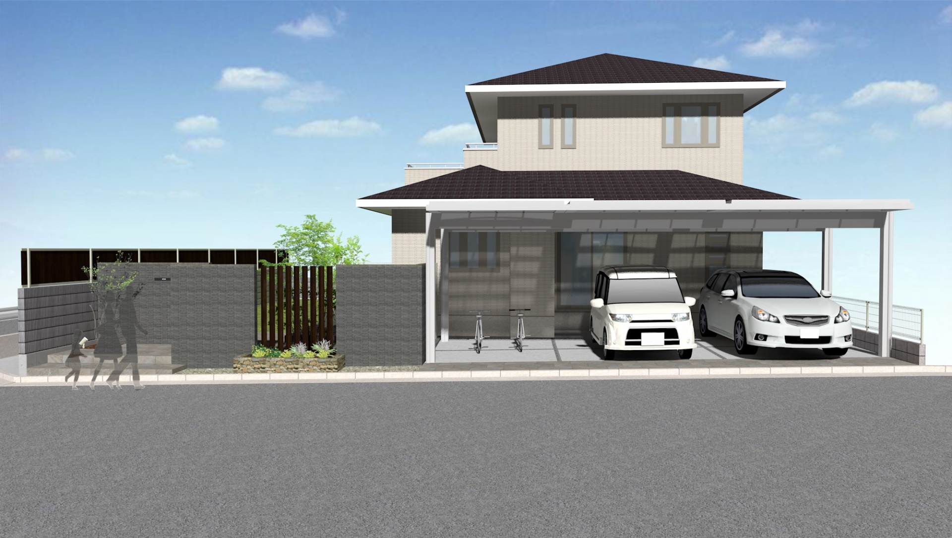 加古川市S様邸エクステリアプランイメージパース