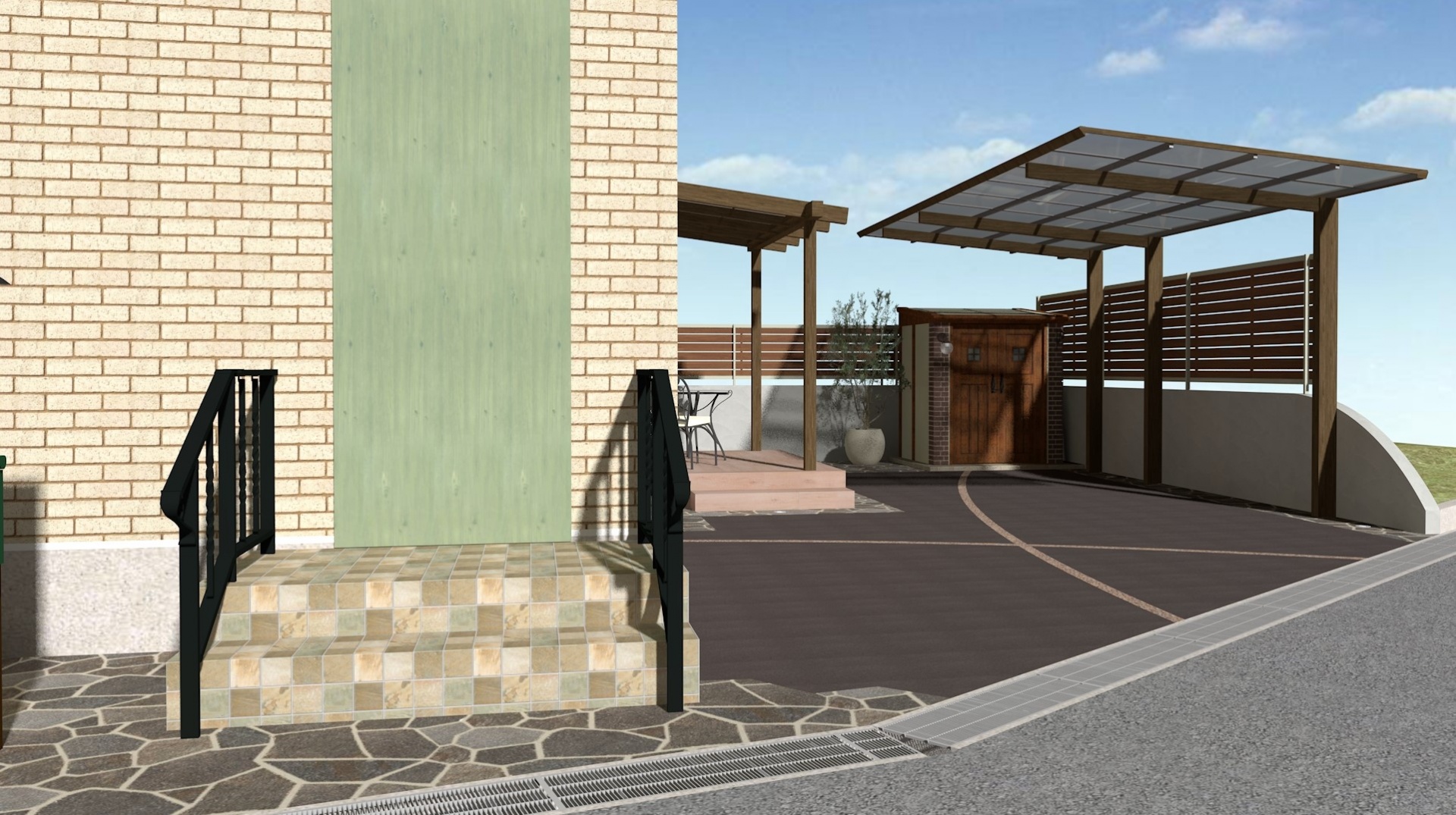 相生市N様邸玄関タイル/土間エクラン工事