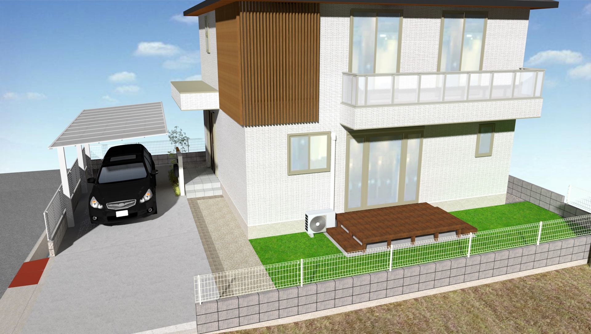 姫路市S様邸新築外構工事イメージパース