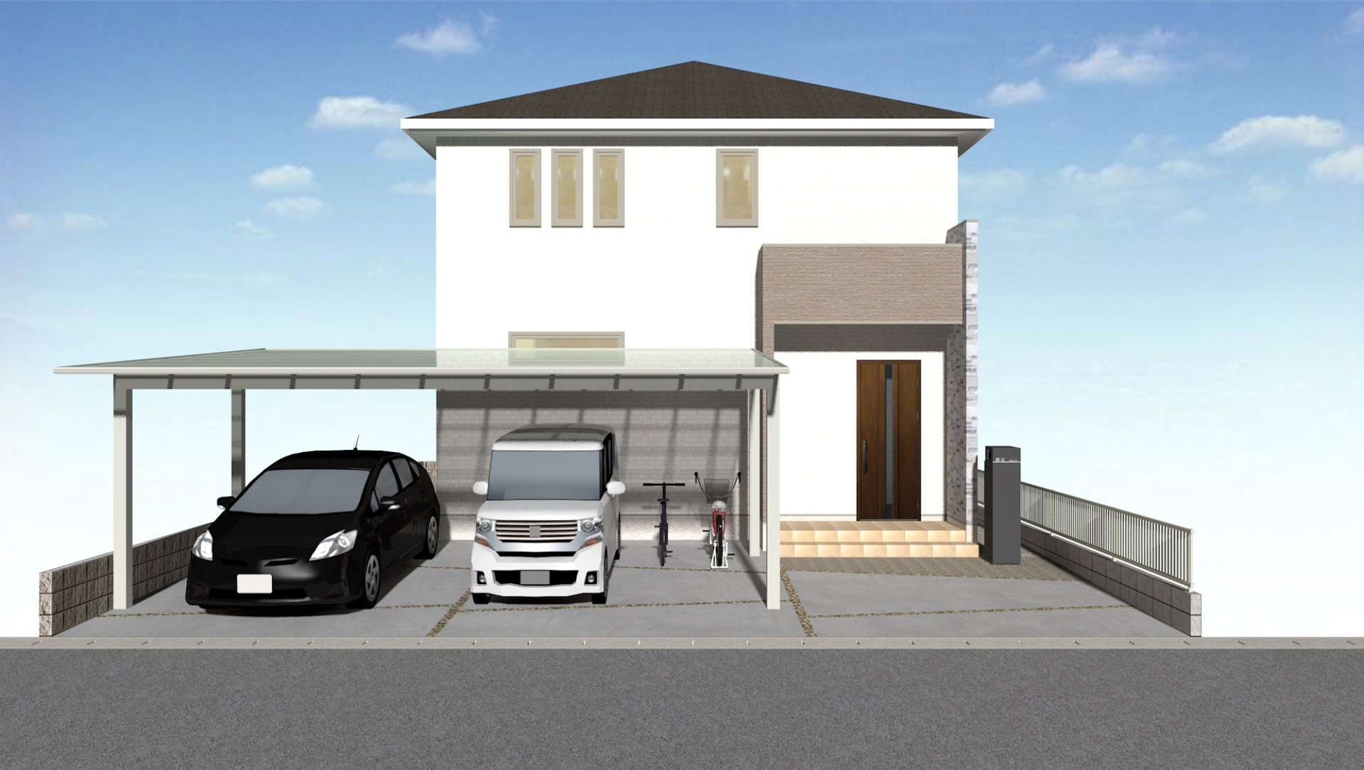 太子町T様邸新築外構工事　イメージパース