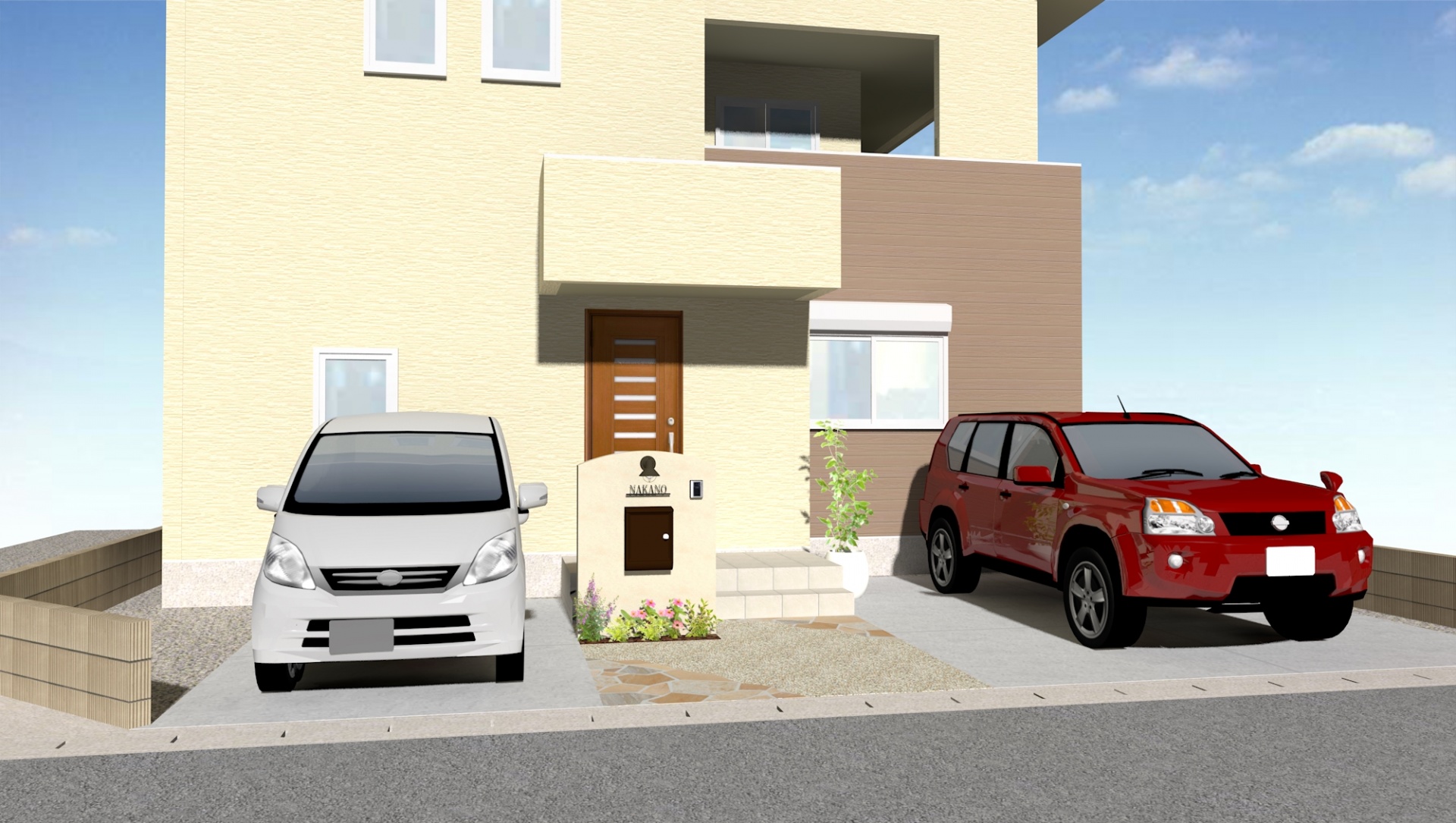 姫路市N様邸新築外構工事イメージパース