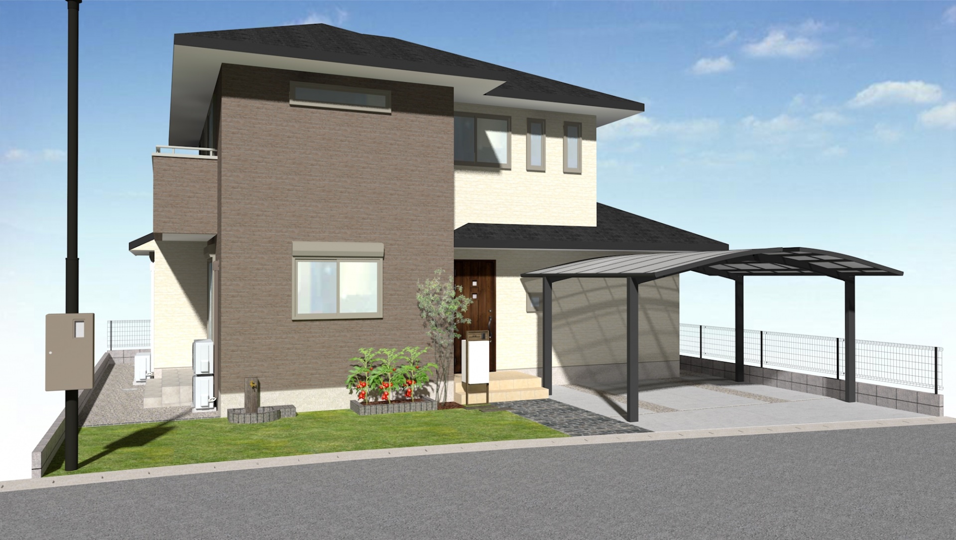 たつの市K様邸外構イメージパース