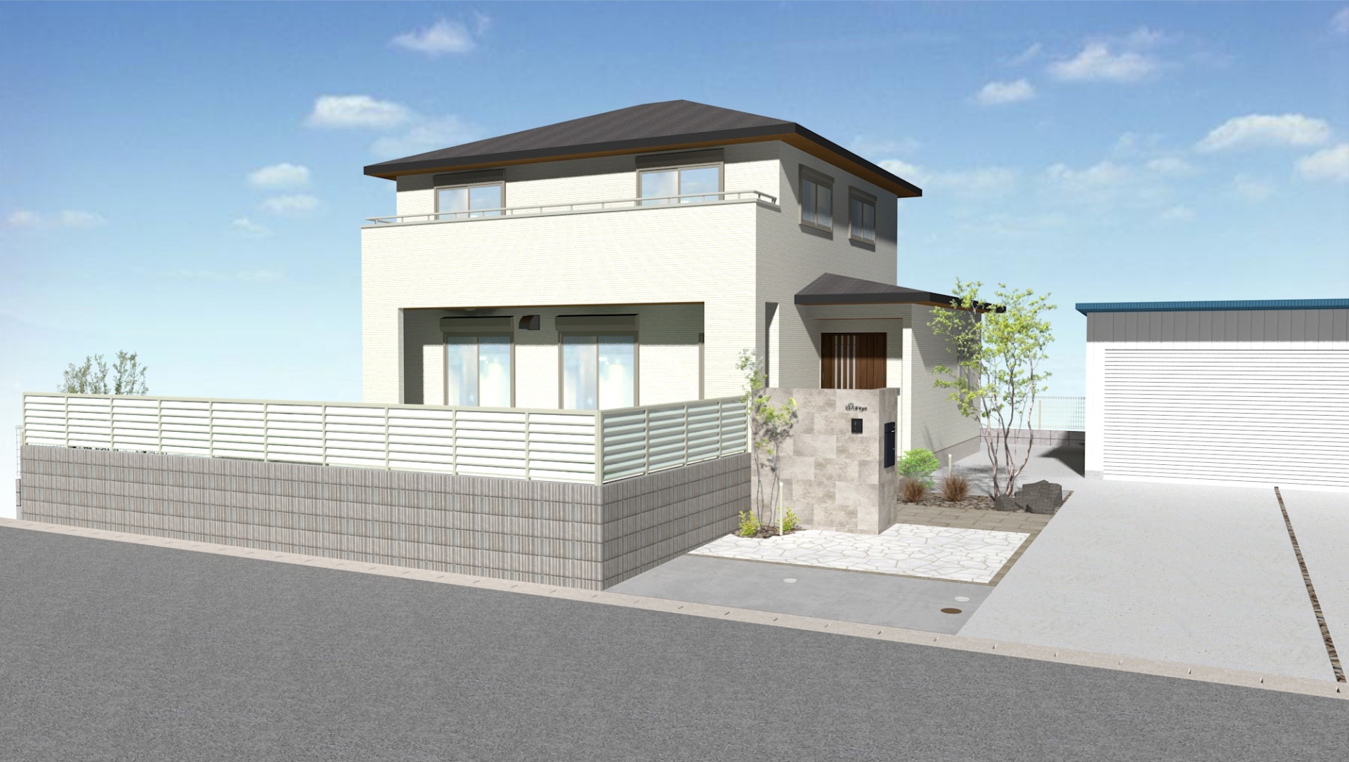 姫路市S様邸外観エクステリアイメージパース