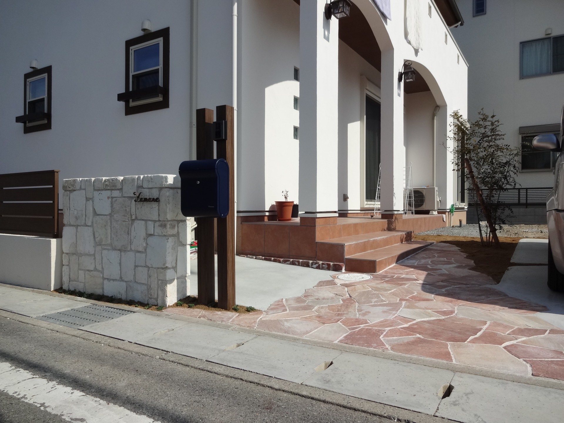 アンティークレンガ積み門柱　たつの市Y様邸2