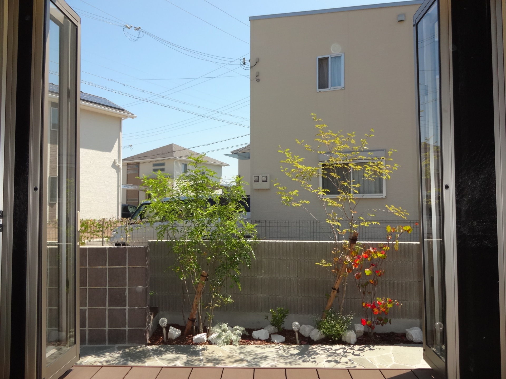 額縁効果のある植栽