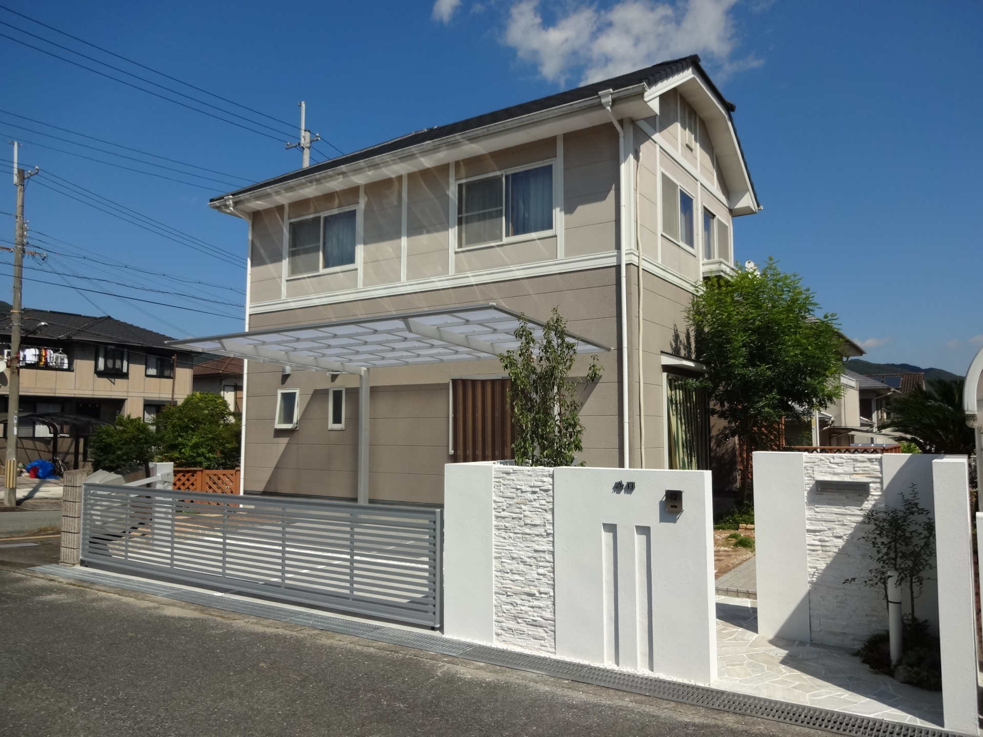 おしゃれな門周り施工後1上郡町M様邸