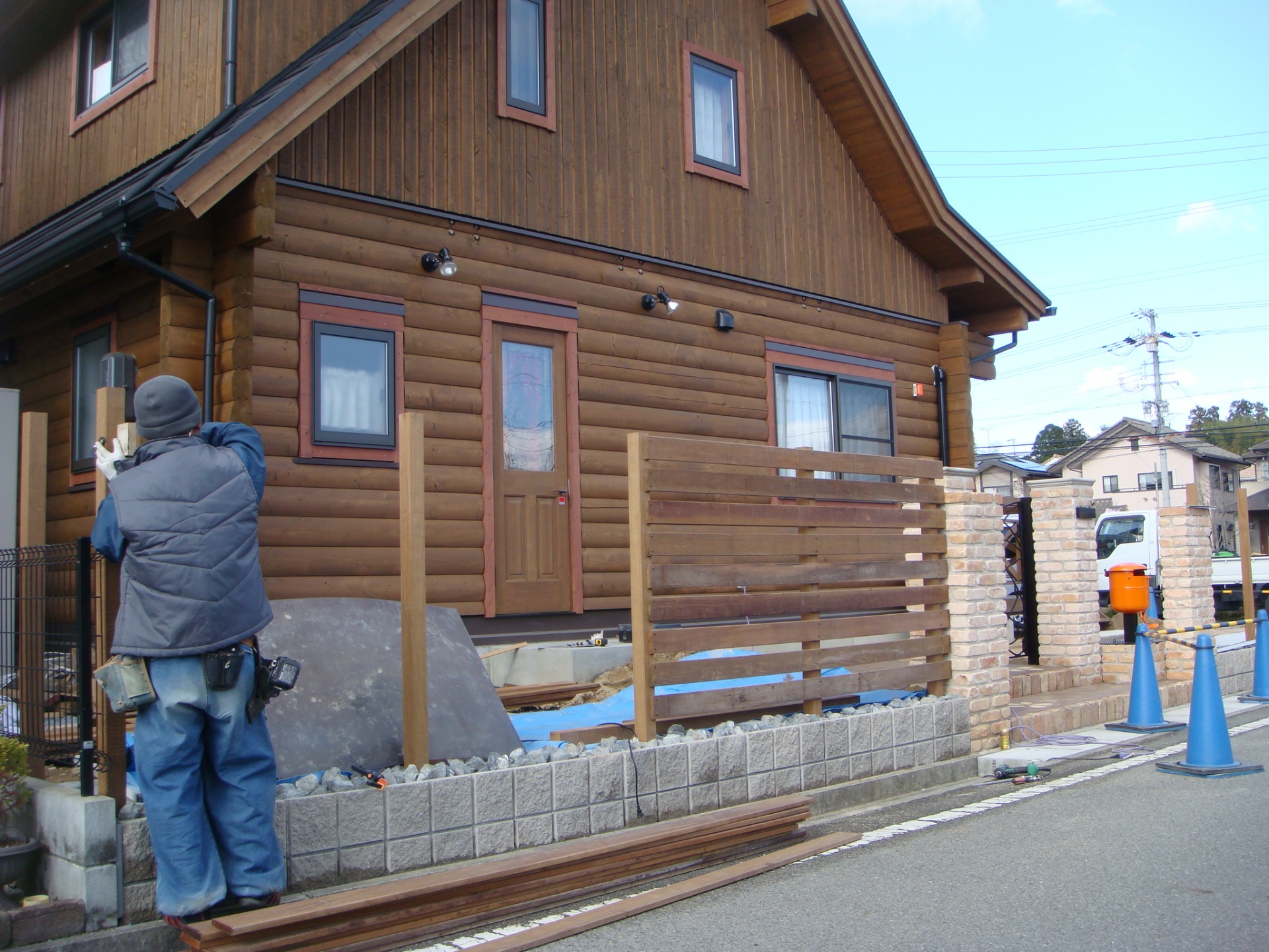 たつの市P様邸ログハウス外構工事12