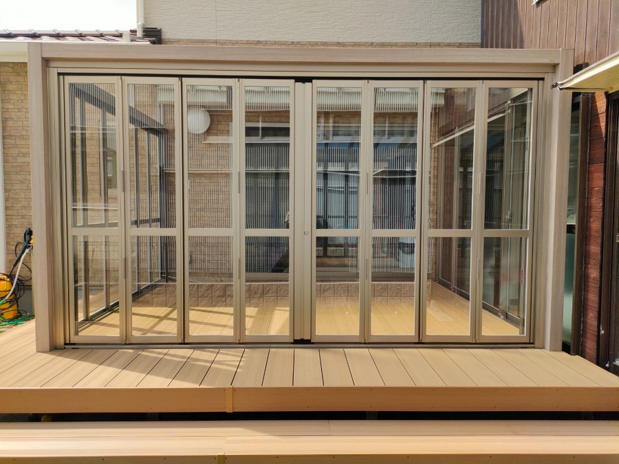 ガーデンルームGF2.0間×9尺　折戸　テラス戸