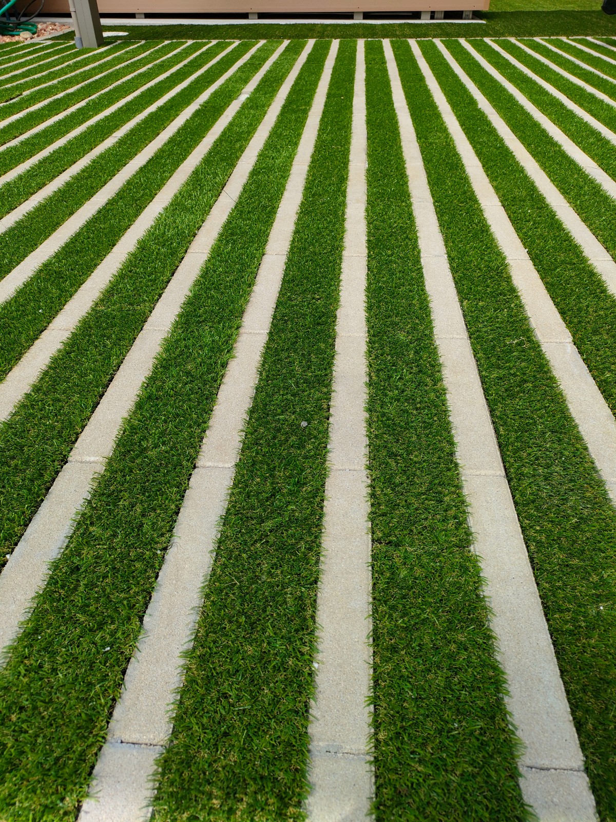 リビオ緑化80　植生用ブロック80ｍｍ厚　グラスハイブリックボーダー施工