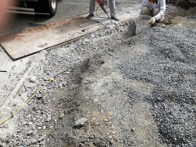 土間乗り入れリフォーム　外構