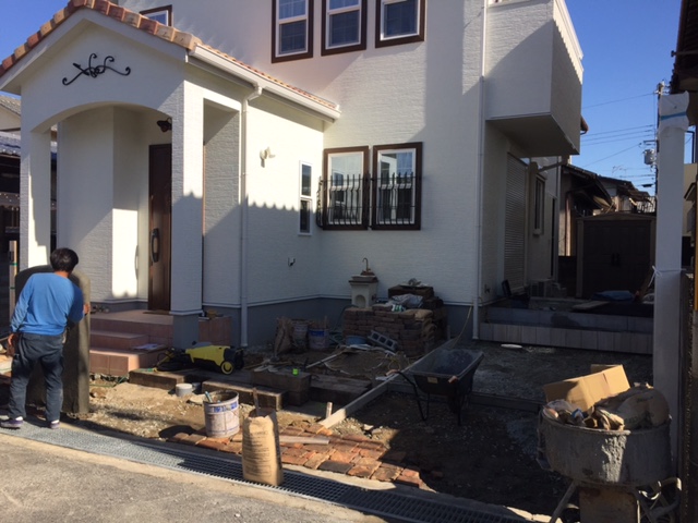 姫路市K様邸エクステリア工事　土間準備1