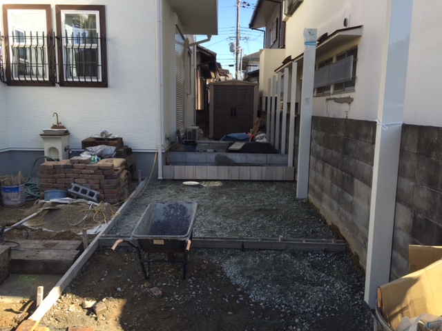 姫路市K様邸エクステリア工事　土間準備2