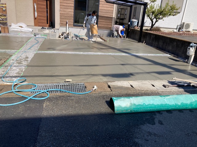 土間コンクリート外構 新築