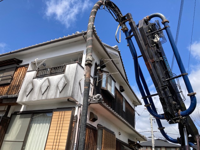 基礎コンクリートポンプ車打設