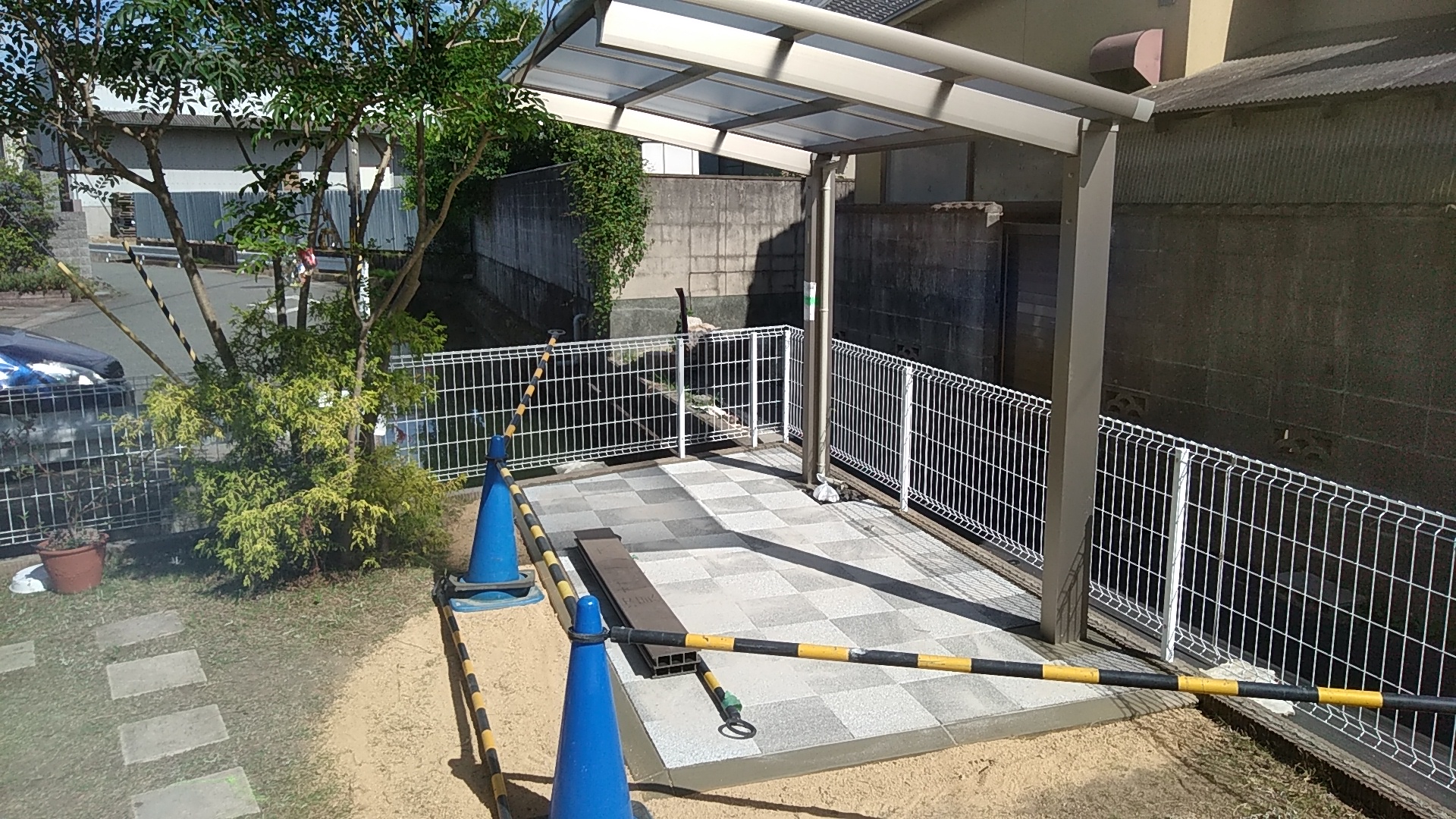 姫路自転車置き場工事リフォーム　ＯＢ様サイクルポート追加工事施工例