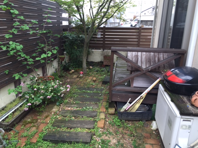 ウリン材ウッドデッキ太子町T様邸施工前