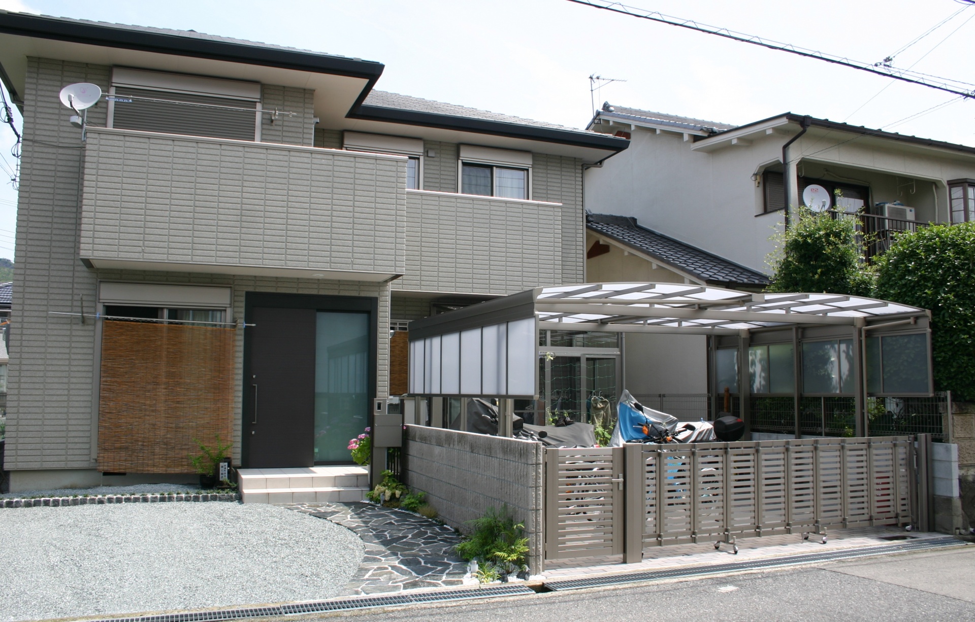 プライベート空間を仕切ったシンプルエクステリア1 プライベート空間を仕切ったシンプルエクステリア1