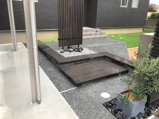 洗い出しのアプローチ　リフォーム 姫路 エクステリア施工例