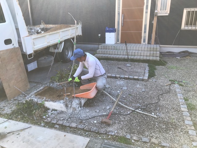 車庫解体拡張工事　姫路のエクステリア工事屋さん