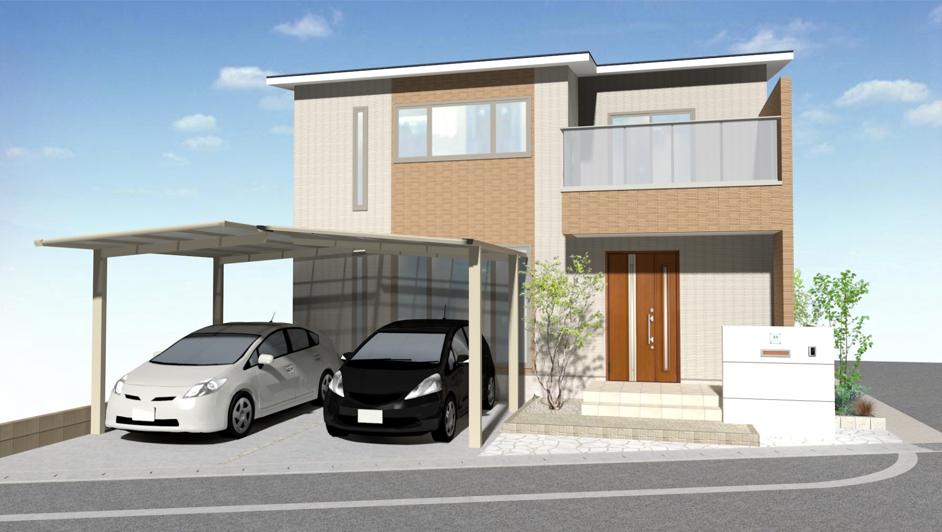 姫路市A様邸新築外構工事イメージパース2