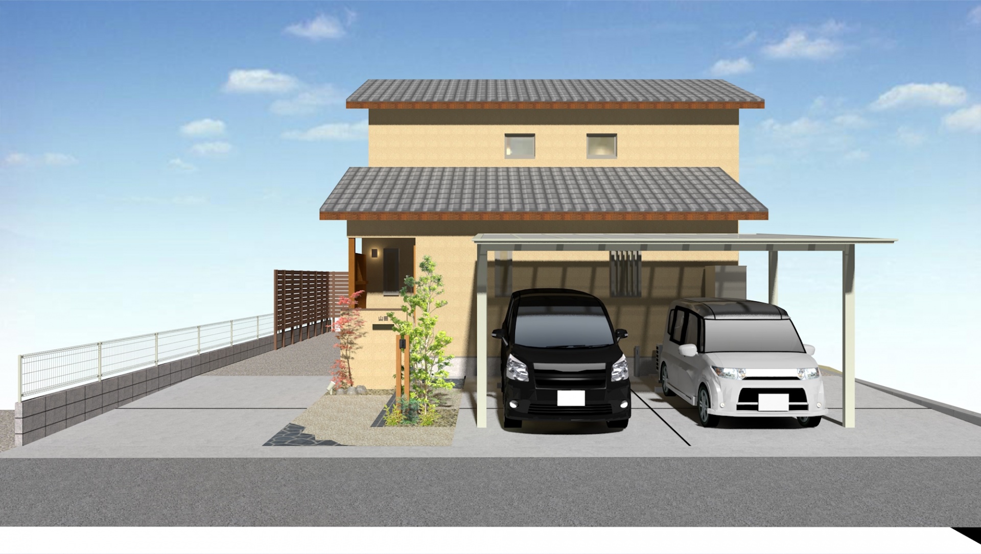 高砂市Y様邸エクステリアプランイメージパース