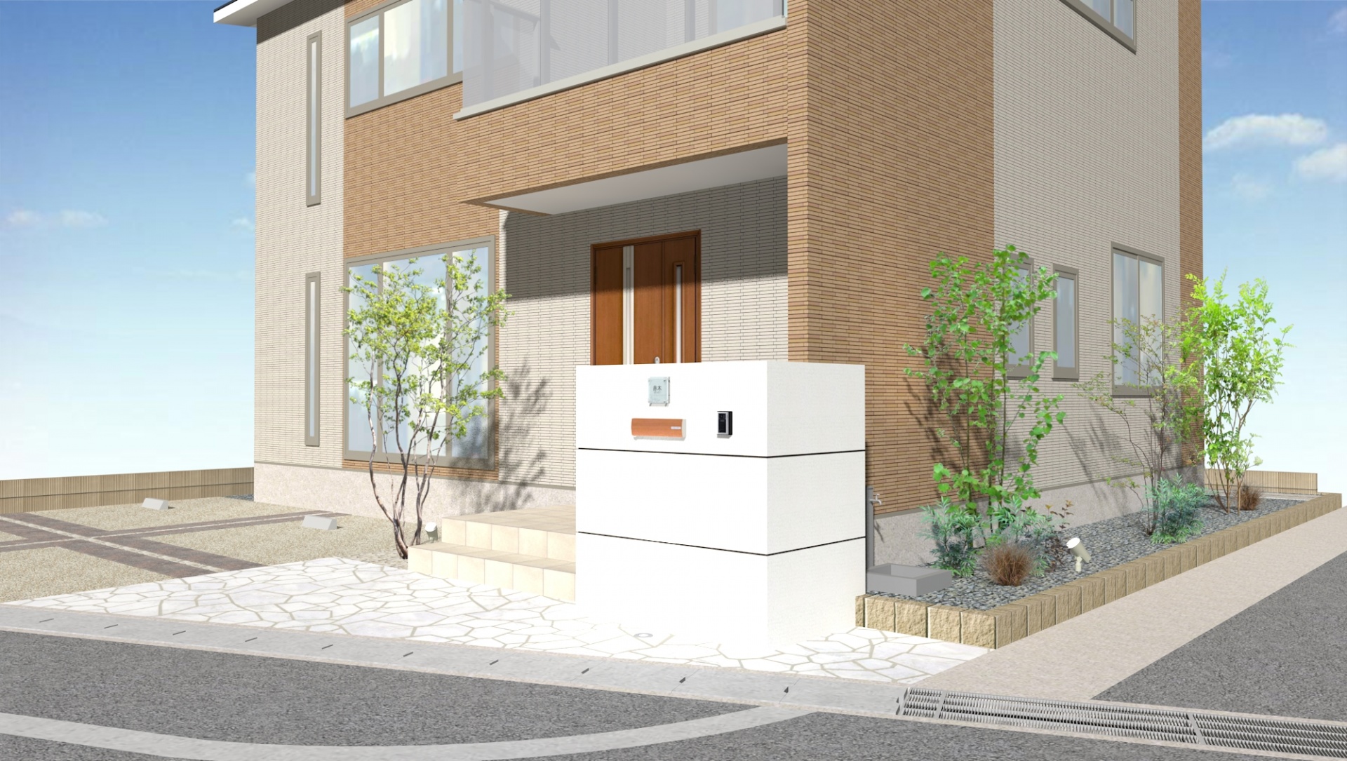 姫路市A様邸新築外構工事イメージパース3