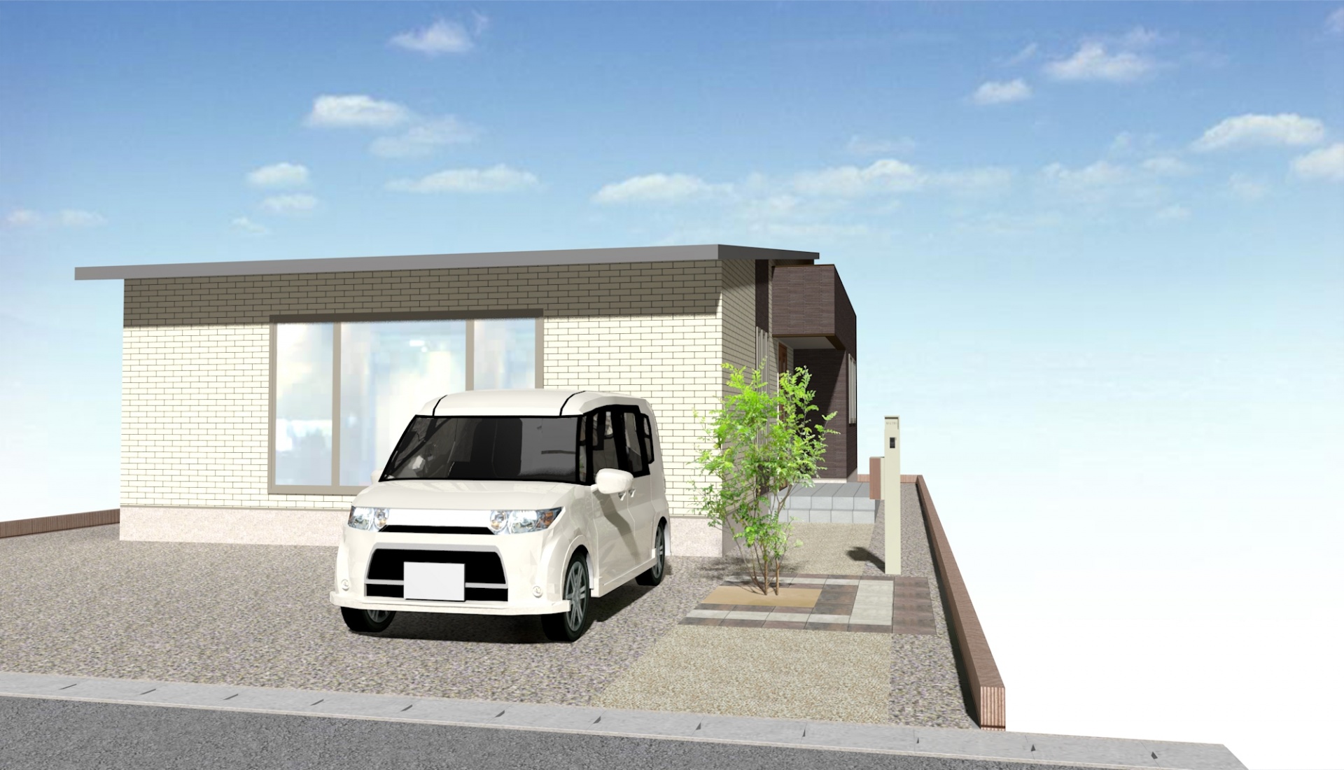 姫路市K様邸エクステリア工事　イメージパース