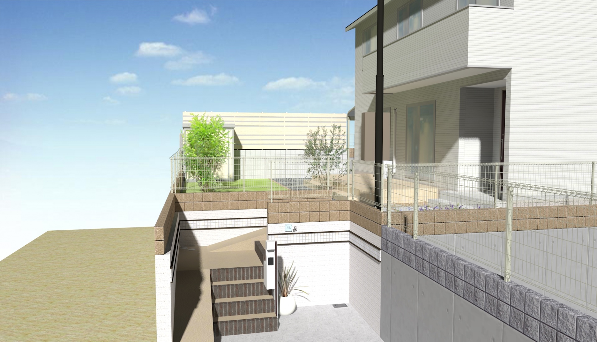 木目調フェンスで隣地より目隠し姫路市T様邸