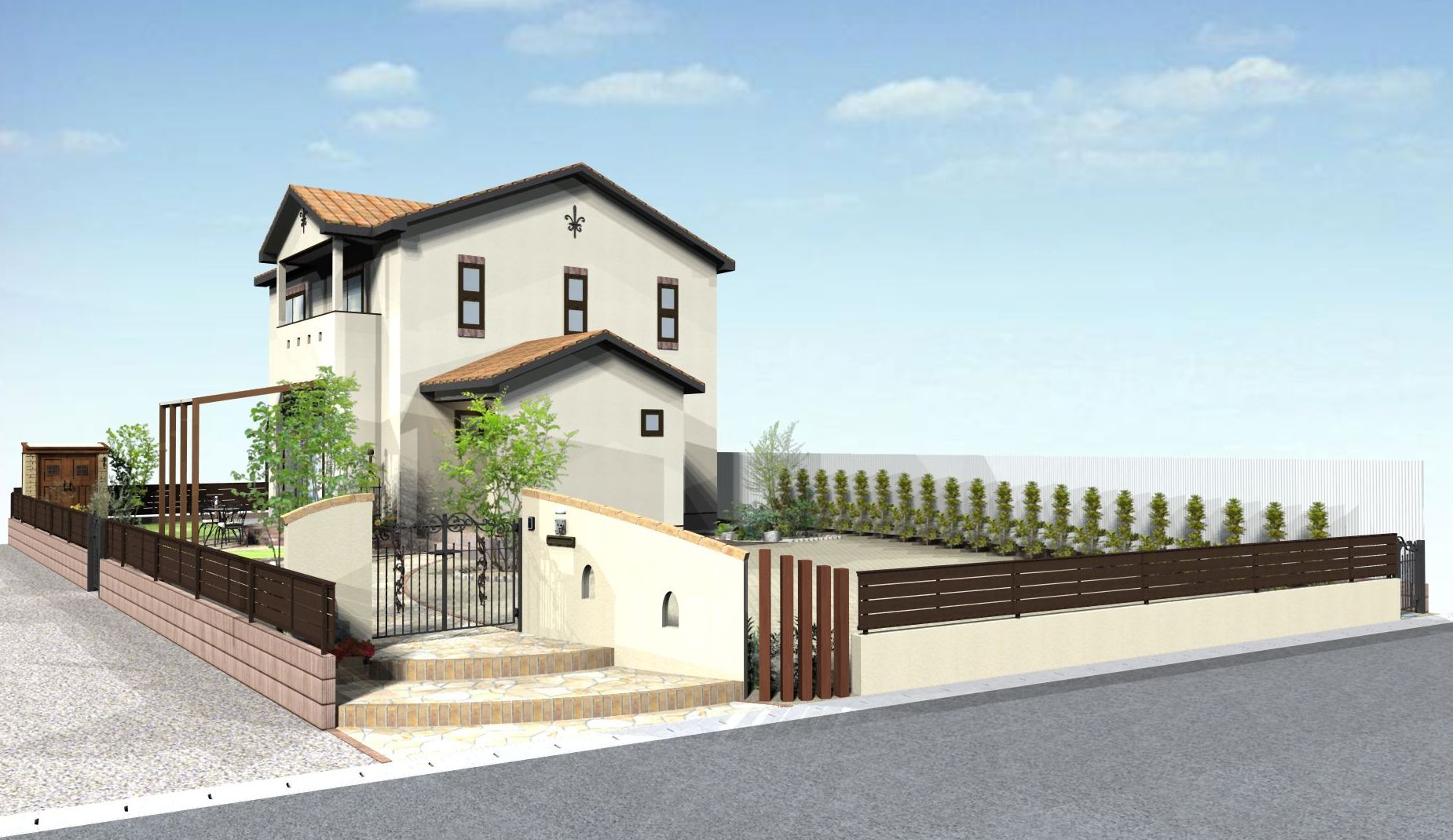 カンナとココマのあるお庭 たつの市K様邸イメージパース カンナとココマのあるお庭 たつの市K様邸イメージパース