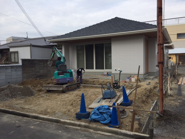 姫路市K様邸エクステリア工事着工1